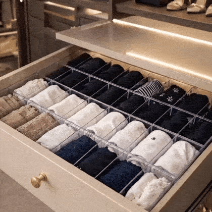 Colmeias organizadoras para meias e peças íntimas